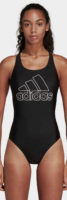 Čierne športové jednodielne plavky Adidas s nevystuženými košíčkami