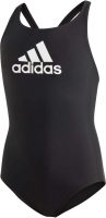 Kvalitné dievčenské športové plavky Adidas v čiernej a bielej farbe
