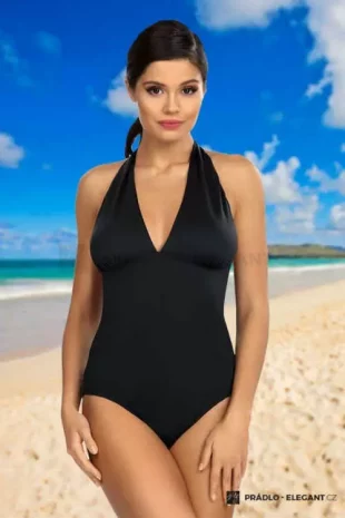 Elegantné jednodielne plavky Jasmine v čiernej farbe
